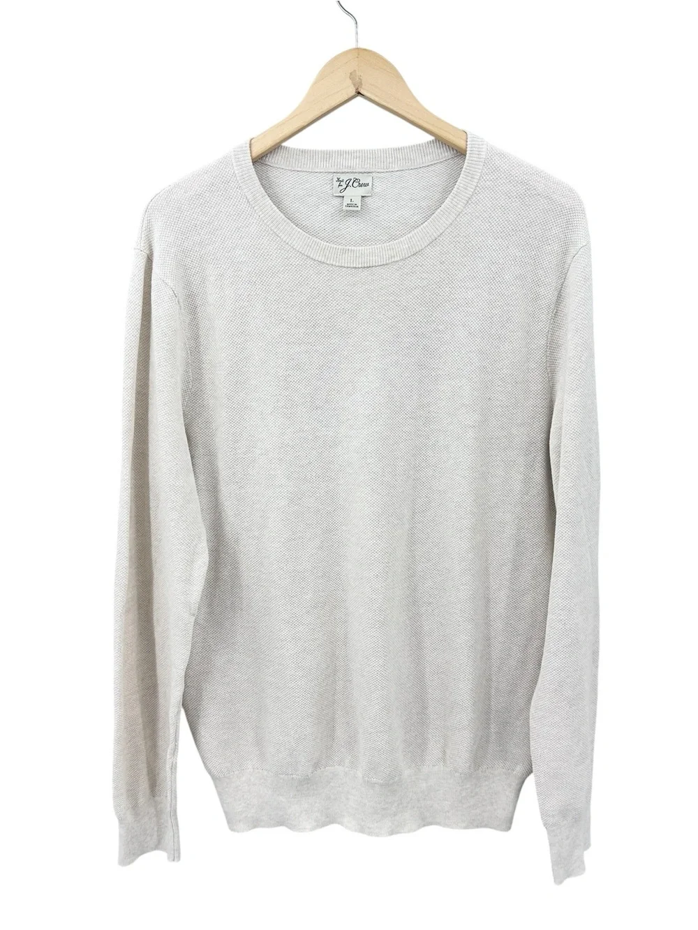 J.CREW Sweater Heritage 100% Cotton Textured Knit Beige BM043